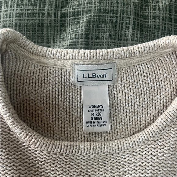 L.L. Bean Off-White 100% Cotton Sweater NWOT - Picture 2 of 8